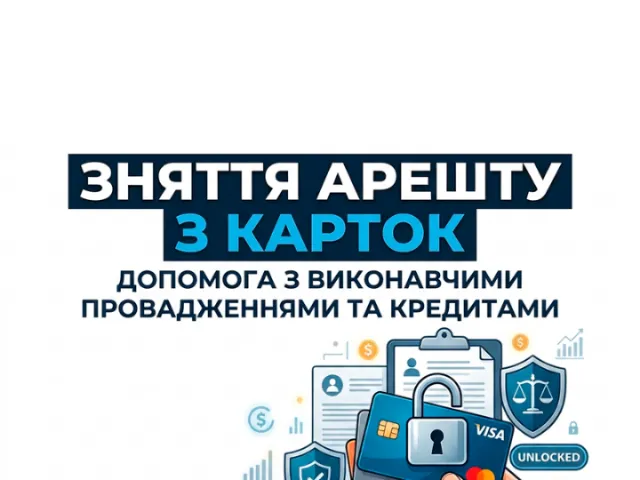 Зняття арешту з карток. Допомога з виконавчими провадженнями