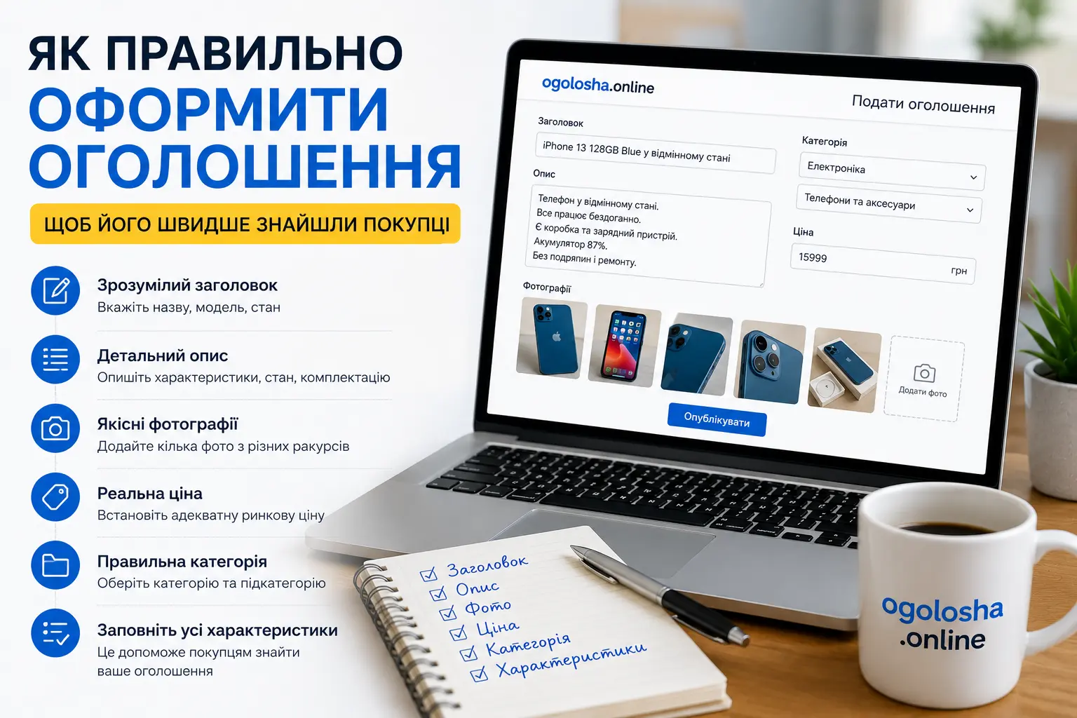 Як правильно оформити оголошення, щоб його швидше знайшли покупці